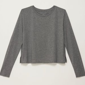 Girlfriend Collective Cupro Long Sleeve Tee in Pepper